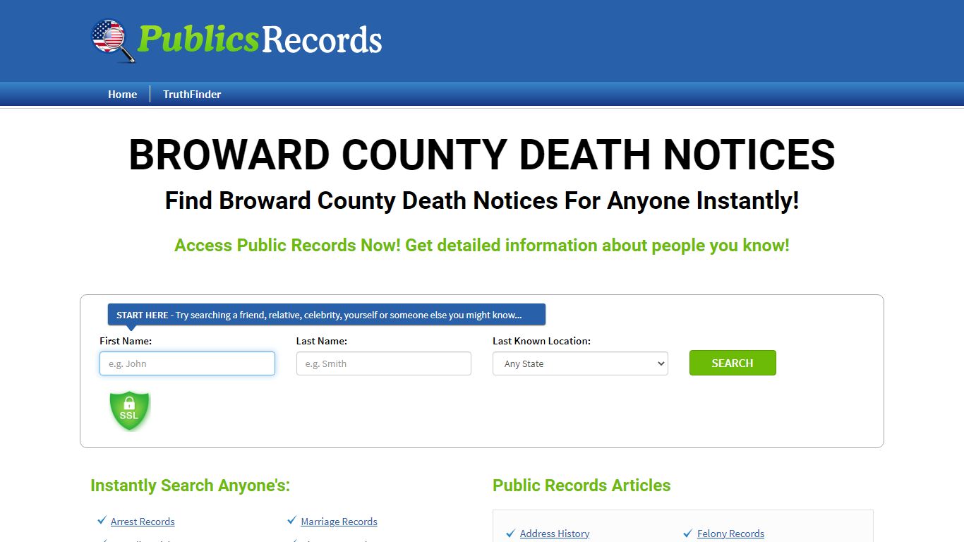 Find Broward County Death Notices For Anyone Instantly!